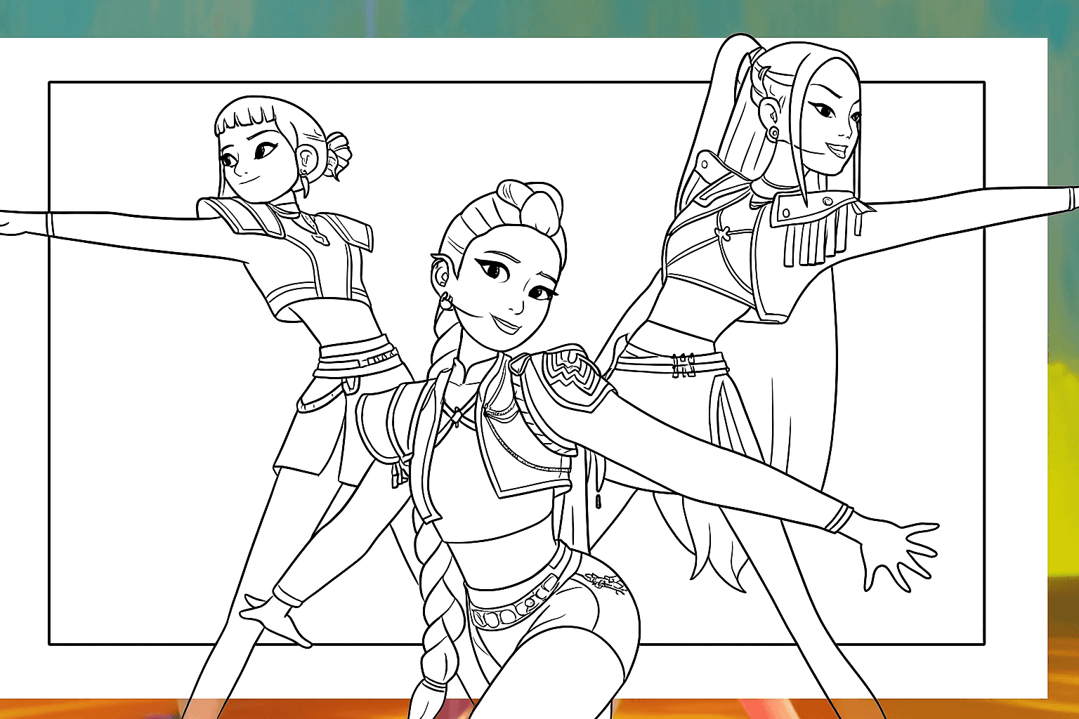 Huntrix printable coloring pages
