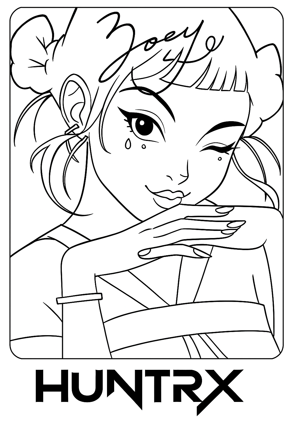 Zoey Huntrix coloring pages theme - Free printable zoey huntrix coloring sheets collection