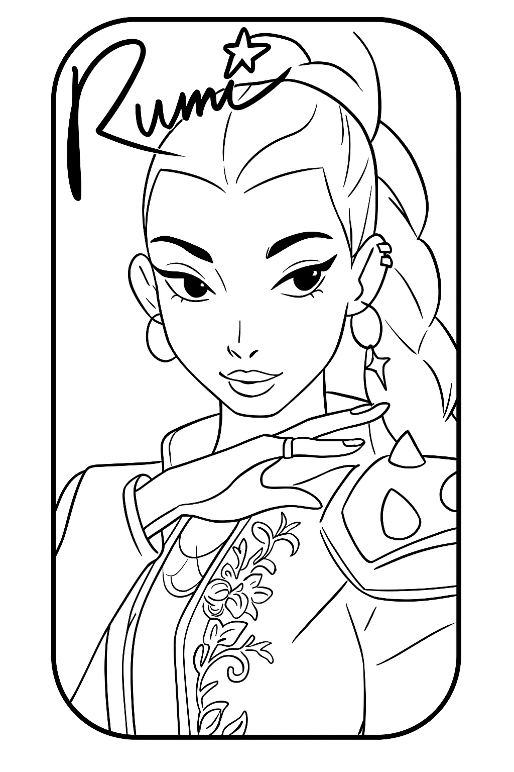 Rumi Huntrix coloring pages theme - Free printable rumi huntrix coloring sheets collection